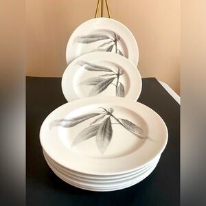 Set Of 8 222 Fifth Salad Dessert Plates Botanica Rhododendron Flower  8 1/4”